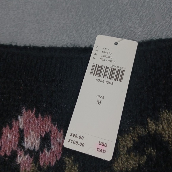 Anthropologie Top Womens Medium Black Floral Puff Sleeve‎ Romantic Cottagecore - Picture 4 of 10